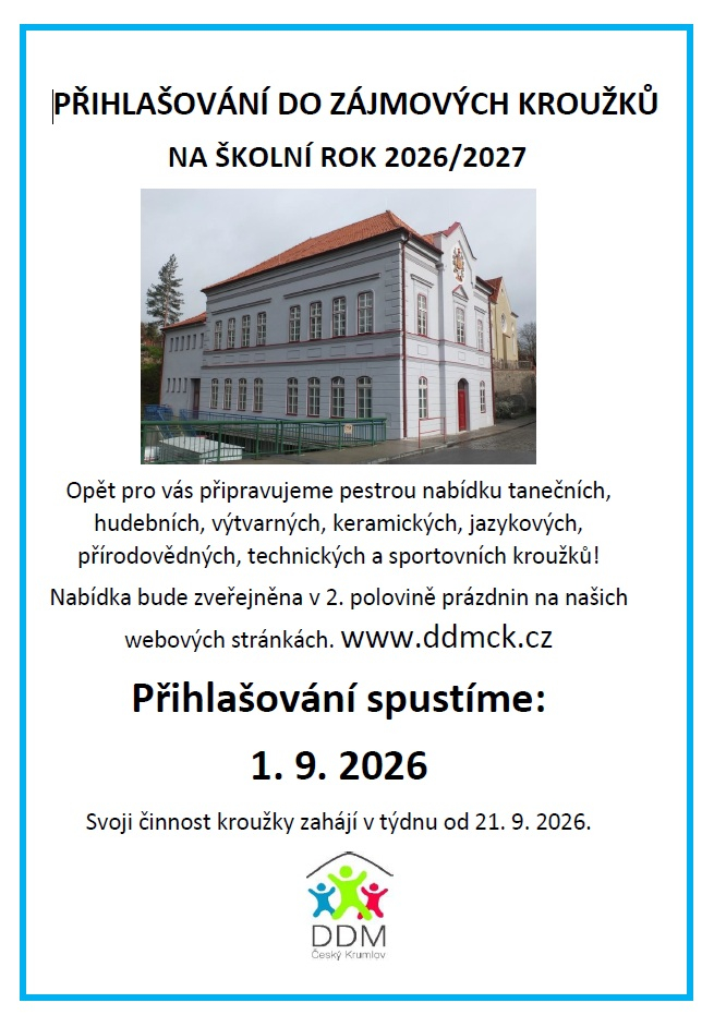 Přihlašování do zájmových kroužků 2026/2027