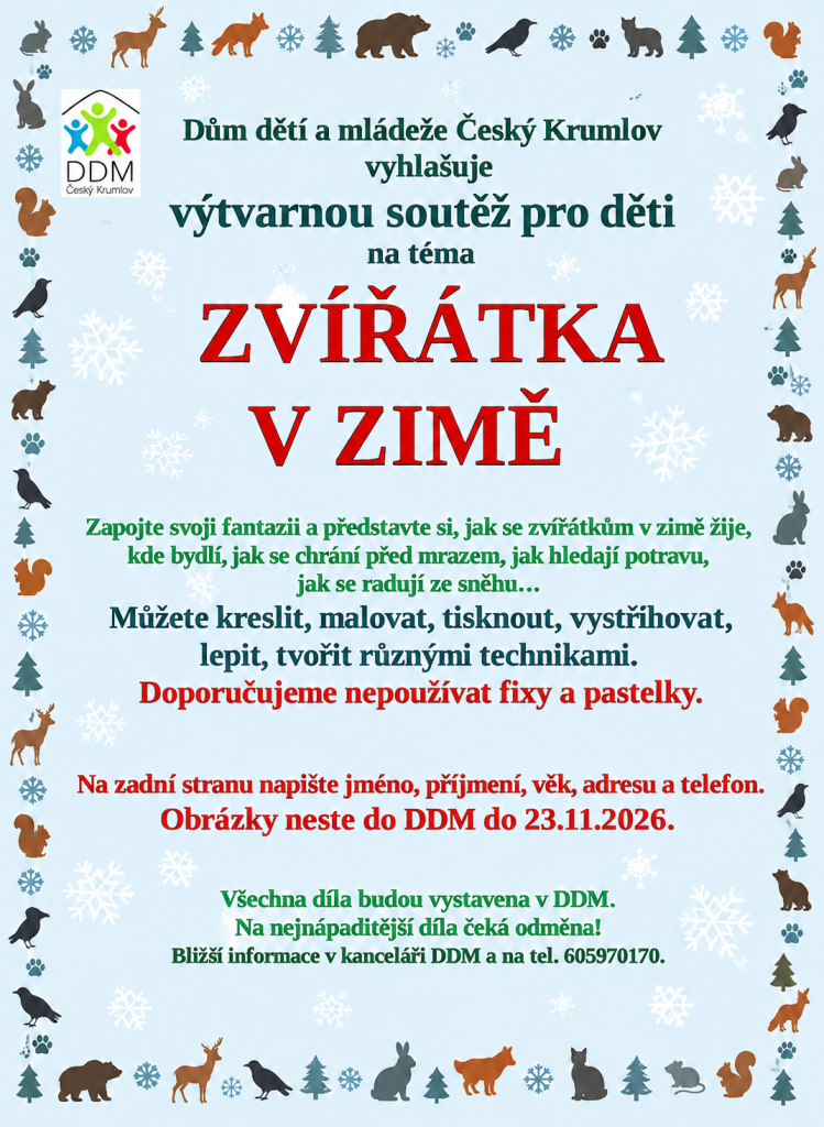 Výtvarná soutěž Zvířátka v zimě.